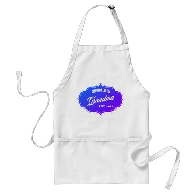 Promoted To Grandma Est. 2023 For New Grandma Adult Apron (Front)