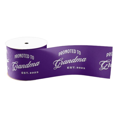 Promoted To Grandma Est 2023 For New Grandma Grosgrain Ribbon