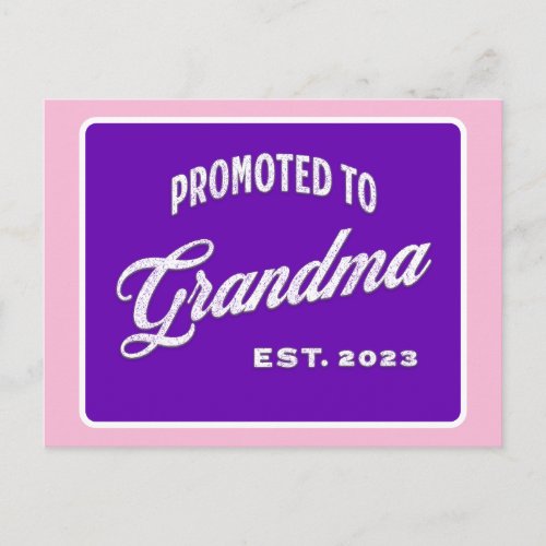 Promoted To Grandma Est 2023 For New Grandma Holiday Postcard