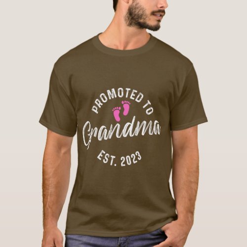 Promoted To Grandma Est 2023  funny T_Shirt