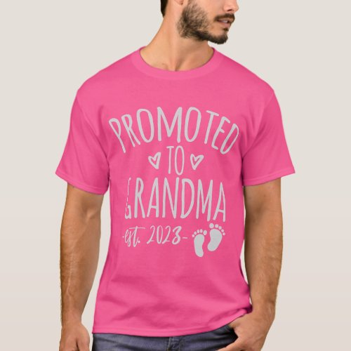 Promoted To Grandma Est 2023 Leopard Rainbow Mothe T_Shirt