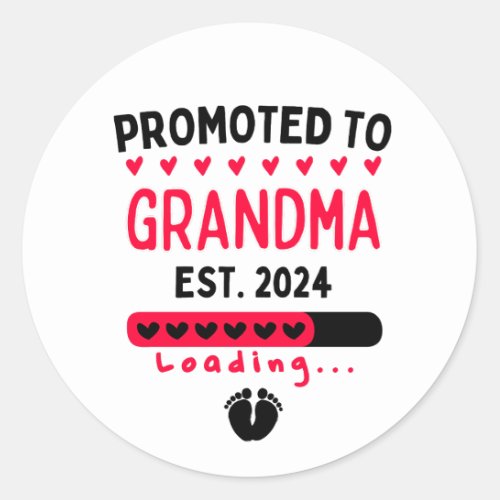 Promoted to Grandma EST2024 Classic Round Sticker