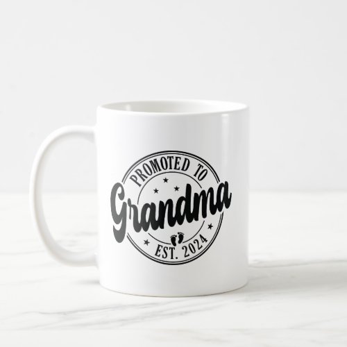 Promoted To Grandma Est 2024 Grandparents Baby  T_ Coffee Mug