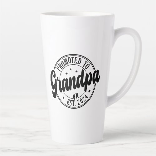 Promoted To Grandma Est 2024 Grandparents Baby  T_ Latte Mug