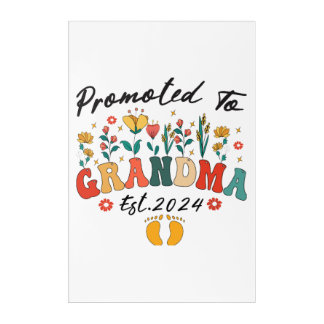 Promoted to Grandma est. 2024 GrandparentsOrnament Acrylic Print