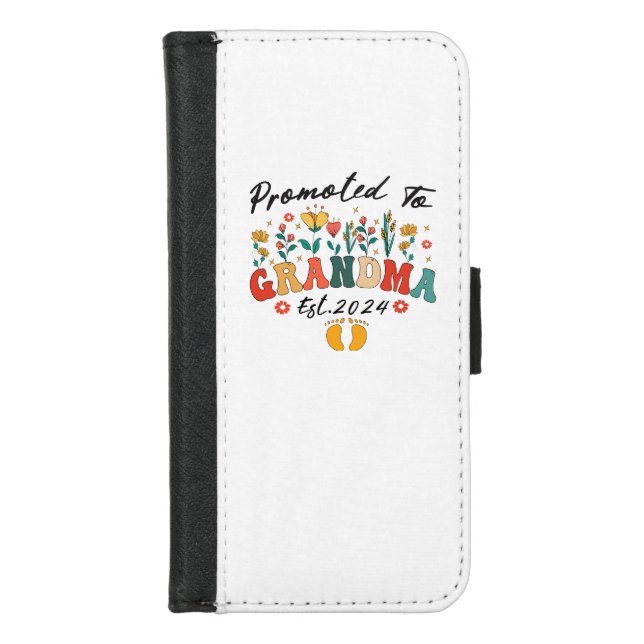 Promoted to Grandma est. 2024 GrandparentsOrnament iPhone Wallet Case (Front)