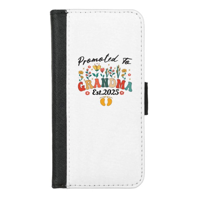 Promoted to Grandma est. 2024 GrandparentsOrnament iPhone Wallet Case (Front)