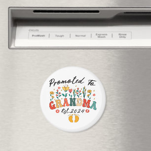 Promoted to Grandma est. 2024 GrandparentsOrnament Magnet