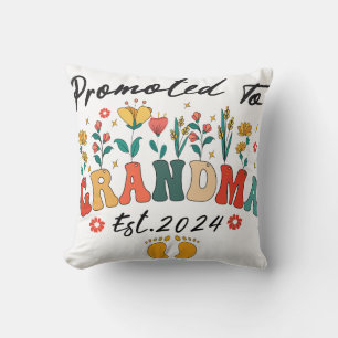 Promoted to Grandma est. 2024 GrandparThrow Pillow