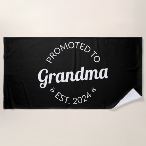 Promoted To Grandma Est 2024 I Beach Towel