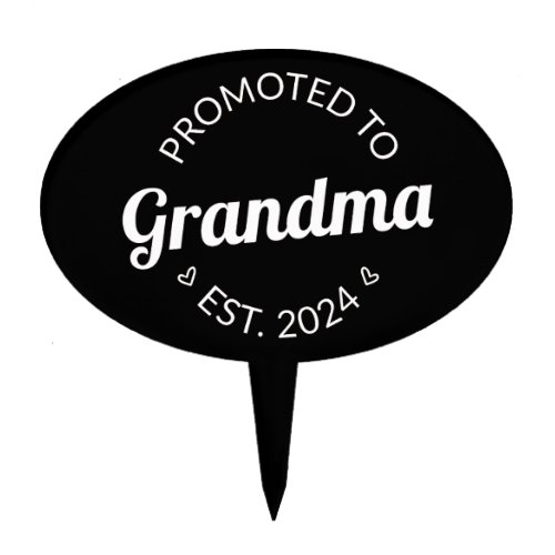 Promoted To Grandma Est 2024 I Cake Topper