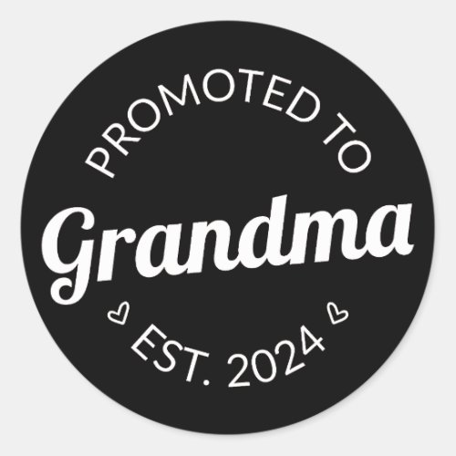 Promoted To Grandma Est 2024 I Classic Round Sticker