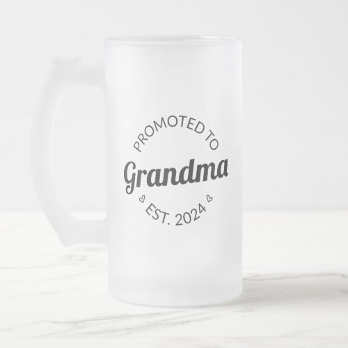 Promoted To Grandma Est 2024 I Frosted Glass Beer Mug