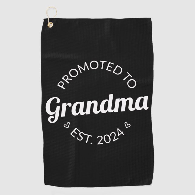 Promoted To Grandma Est. 2024 I Golf Towel (Front)