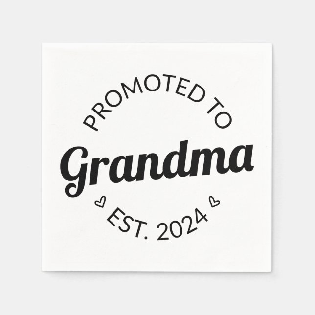 Promoted To Grandma Est. 2024 I Napkins (Front)