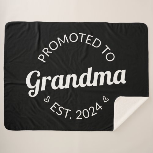 Promoted To Grandma Est 2024 I Sherpa Blanket