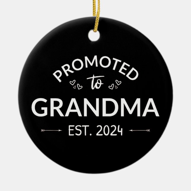 Promoted To Grandma Est. 2024 II Ceramic Ornament (Front)