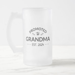 Promoted To Grandma Est. 2024 II Frosted Glass Beer Mug
