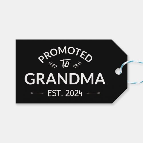 Promoted To Grandma Est 2024 II Gift Tags