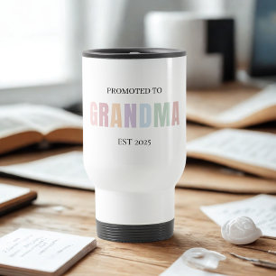 Promoted to Grandma EST 2025  Gift Travel Mug