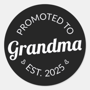 Promoted To Grandma Est. 2025 I Classic Round Sticker