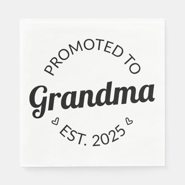 Promoted To Grandma Est. 2025 I Napkins (Front)