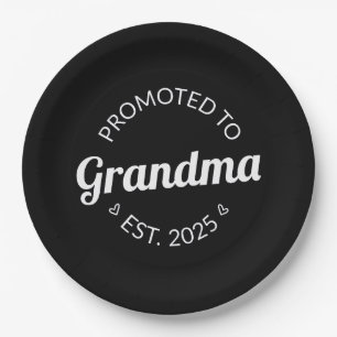 Promoted To Grandma Est. 2025 I Paper Plates