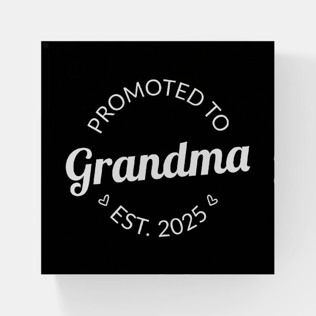 Promoted To Grandma Est. 2025 I Paperweight (Front)