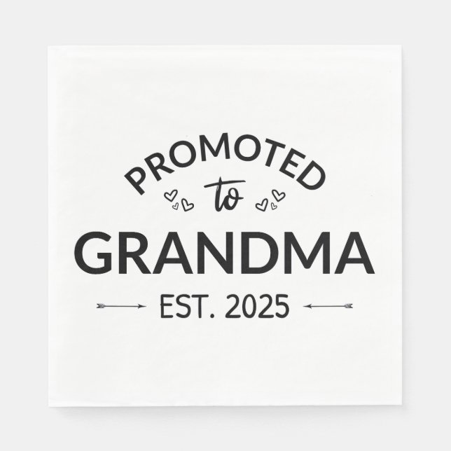 Promoted To Grandma Est. 2025 II Napkins (Front)