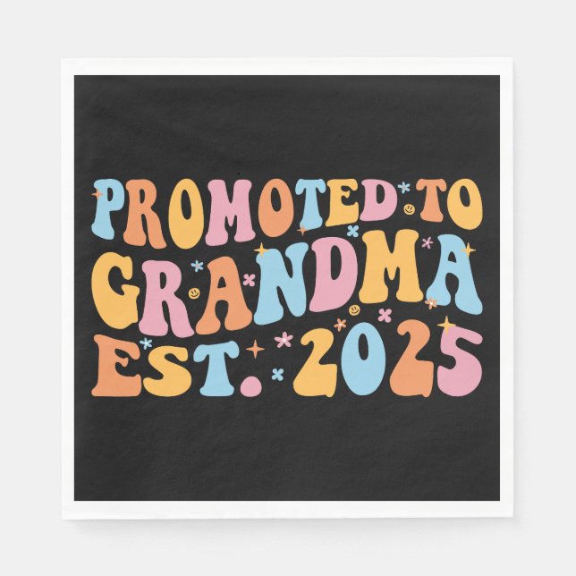 Promoted To Grandma Est. 2025 III Napkins (Front)