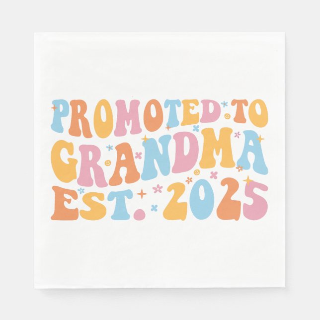 Promoted To Grandma Est. 2025 III Napkins (Front)
