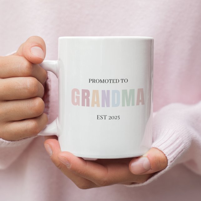 Promoted to Grandma EST 2025 Mug | Personalized  (Creator Uploaded)