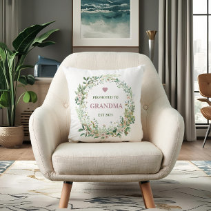 Promoted to Grandma Est. 2025 Throw Pillow