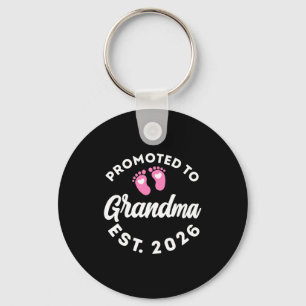 Promoted to grandma est. 2026 baby announcement fo keychain
