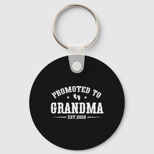 Promoted To Grandma Est. 2026 Grandparents Baby An Keychain (Front)