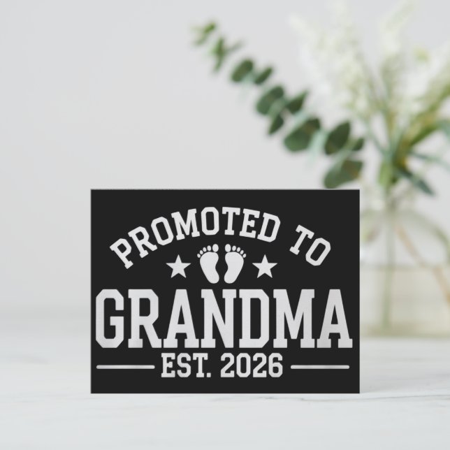 Promoted to Grandma est. 2026 Grandparents Baby  Announcement Postcard (Standing Front)