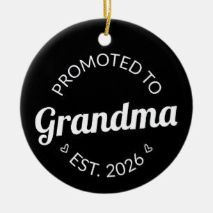 Promoted To Grandma Est. 2026 I Ceramic Ornament