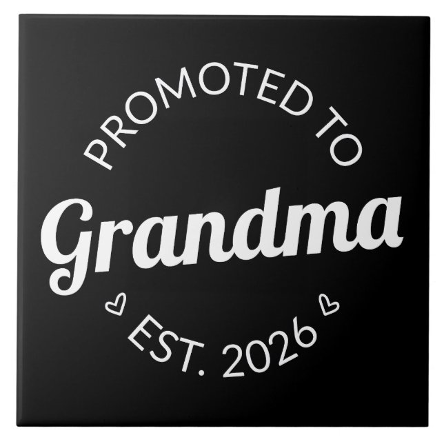Promoted To Grandma Est. 2026 I Ceramic Tile (Front)