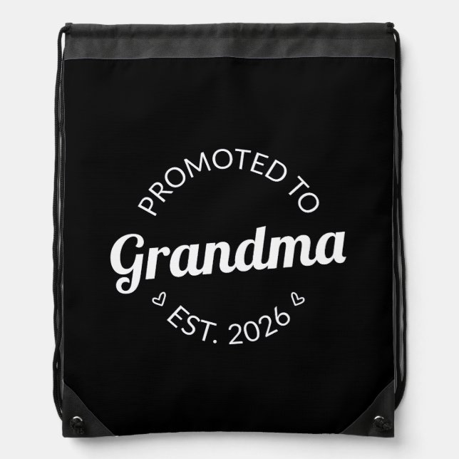 Promoted To Grandma Est. 2026 I Drawstring Bag (Front)