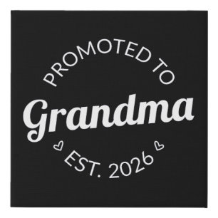Promoted To Grandma Est. 2026 I Faux Canvas Print