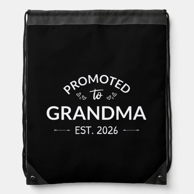 Promoted To Grandma Est. 2026 II Drawstring Bag (Front)