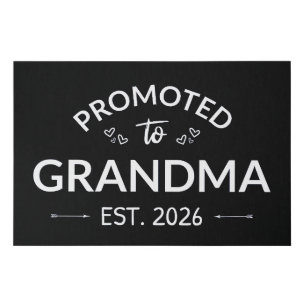 Promoted To Grandma Est. 2026 II Faux Canvas Print