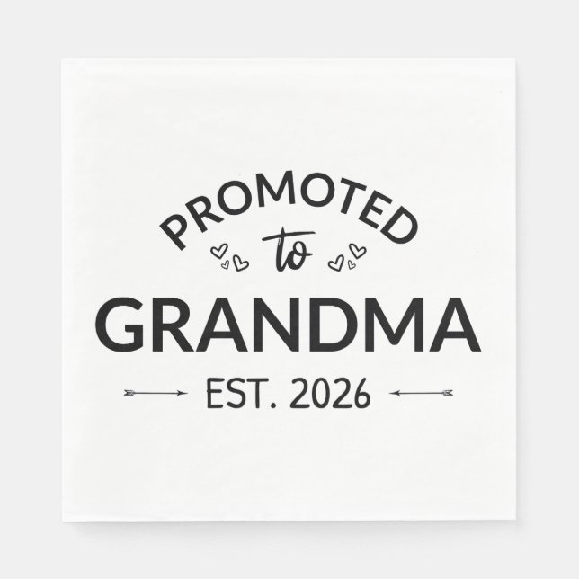 Promoted To Grandma Est. 2026 II Napkins (Front)