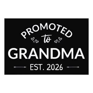 Promoted To Grandma Est. 2026 II Photo Print