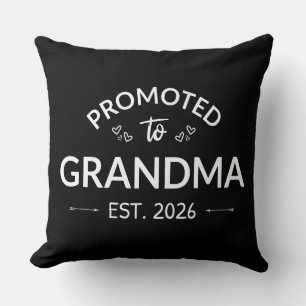 Promoted To Grandma Est. 2026 II Throw Pillow