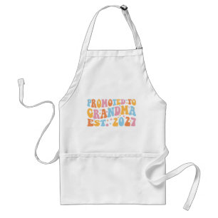 Promoted To Grandma Est 2027 New Nana Adult Apron