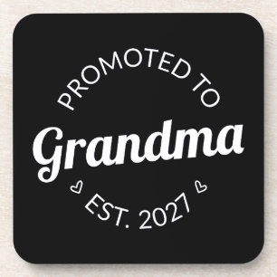 Promoted To Grandma Est 2027 New Nana I Beverage Coaster