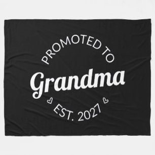 Promoted To Grandma Est 2027 New Nana I Fleece Blanket