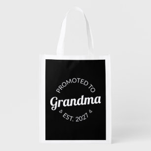 Promoted To Grandma Est 2027 New Nana I Grocery Bag