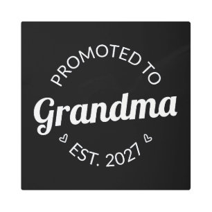 Promoted To Grandma Est 2027 New Nana I Metal Print